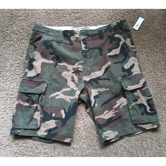 Old Navy Cargo Shorts Men's 38 Camo Pockets Regular Fit - Picture 1 of 7
